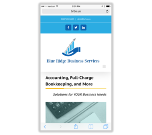 Mobile Web Design: Blue Ridge Business Services