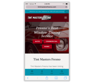 Mobile Web Design: Tint Masters Fresno